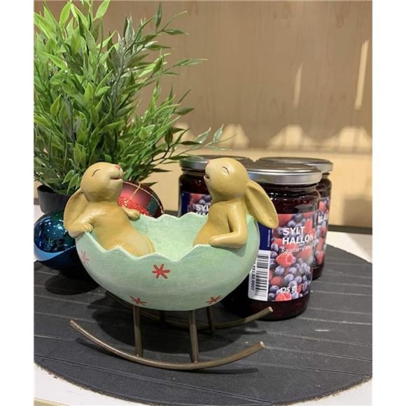 Accents | Laughing Bunny Rabbits Rocking In An Easter Egg Cradle Spring ...